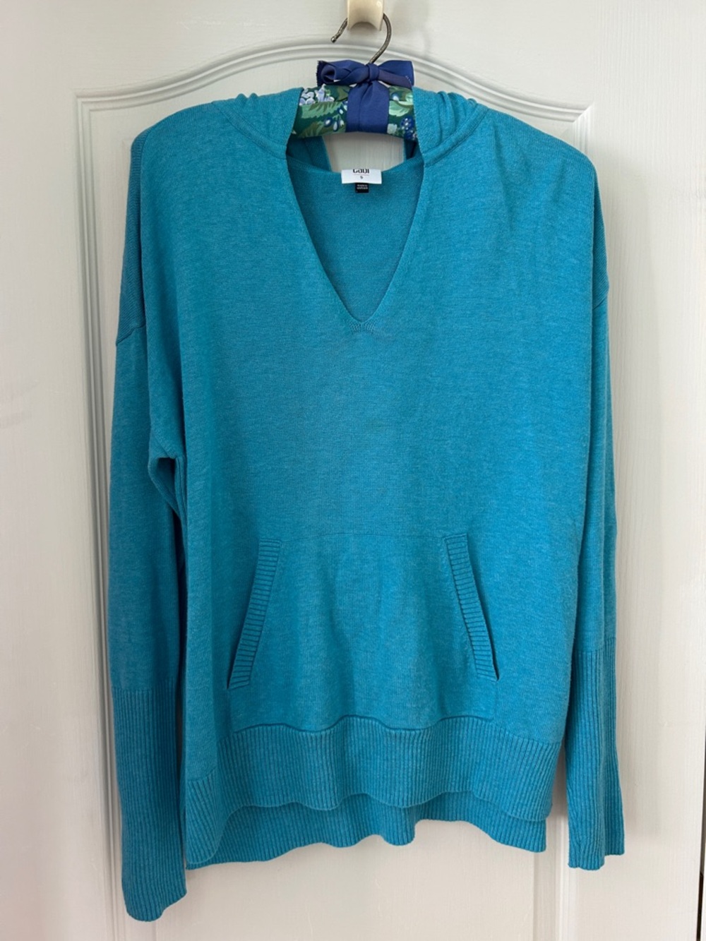 CAbi Turquoise Knit Hoodie